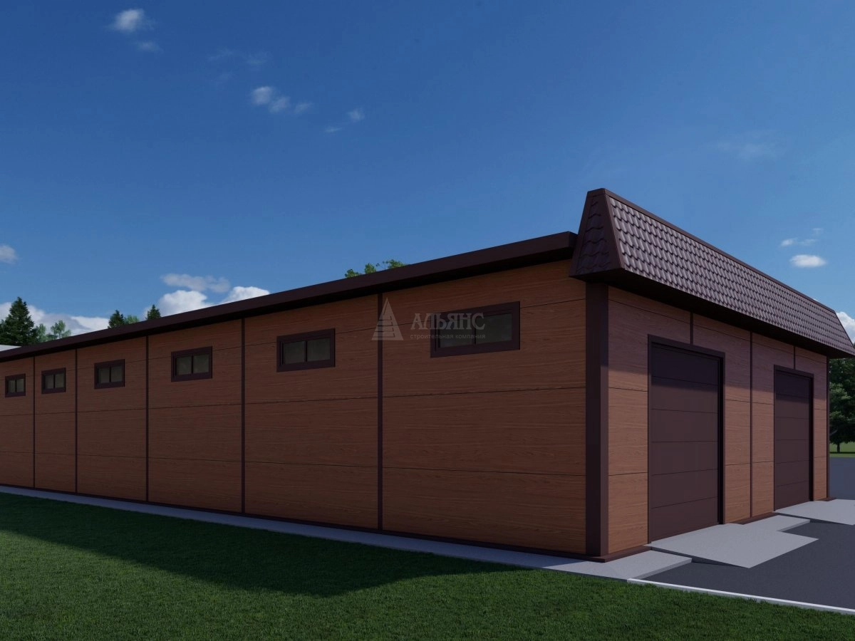 3D визуализация Гараж из сэндвич-панелей - фото 5