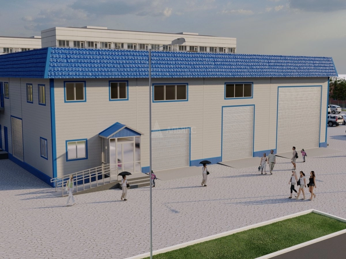 3D визуализация Грузовая СТО из сэндвич-панелей - фото 1