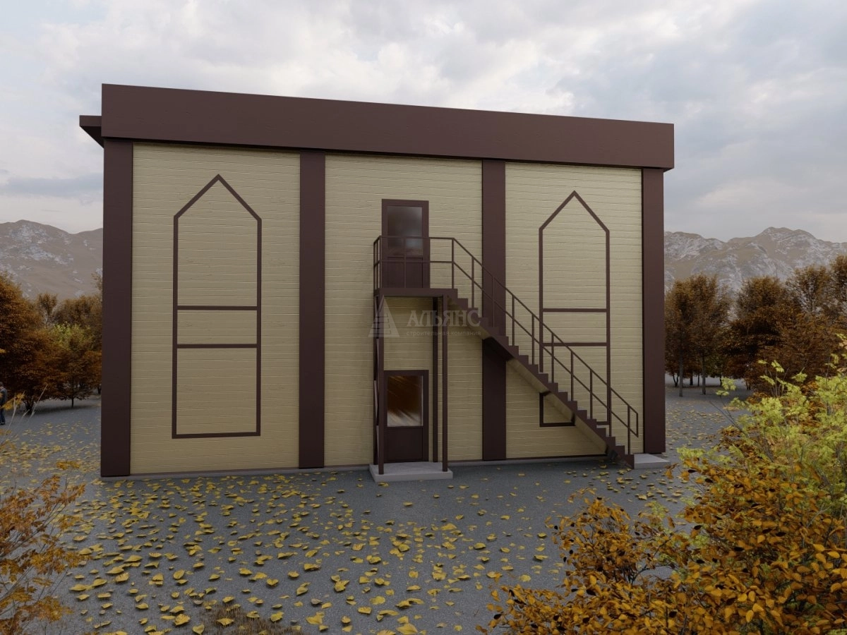 3D визуализация Торговый центр из сэндвич панелей - фото 6